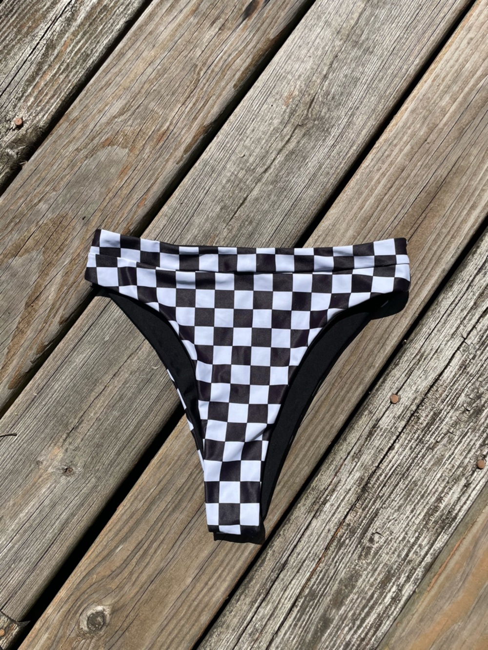 Black & White Checkerboard Bikini Bottom